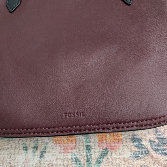 Fossil Ryder Leather Satchel in Burgundy - Picture 5 of 11